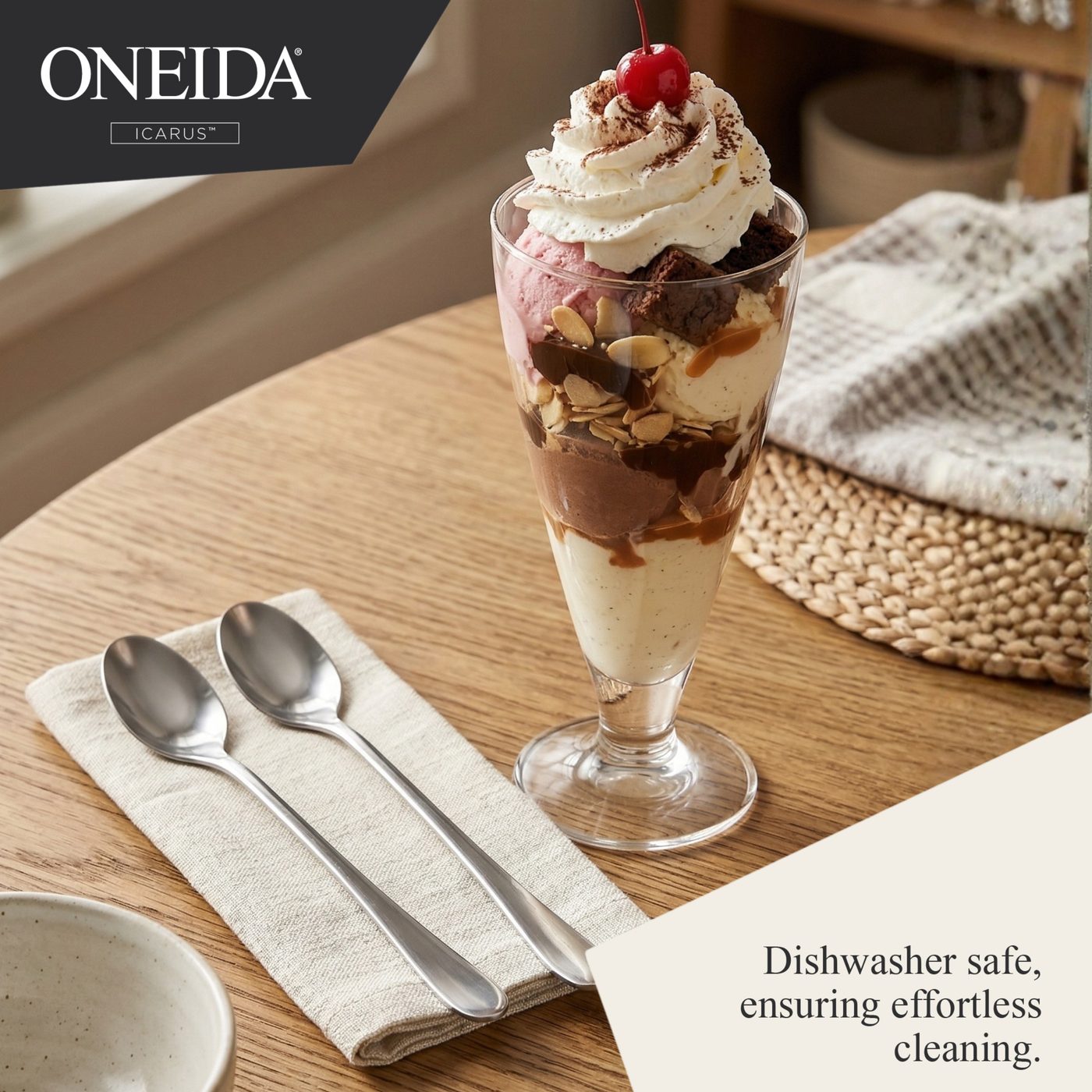 ONEIDA ICARUS Stainless Steel Tall Drink Spoons – Set of 4