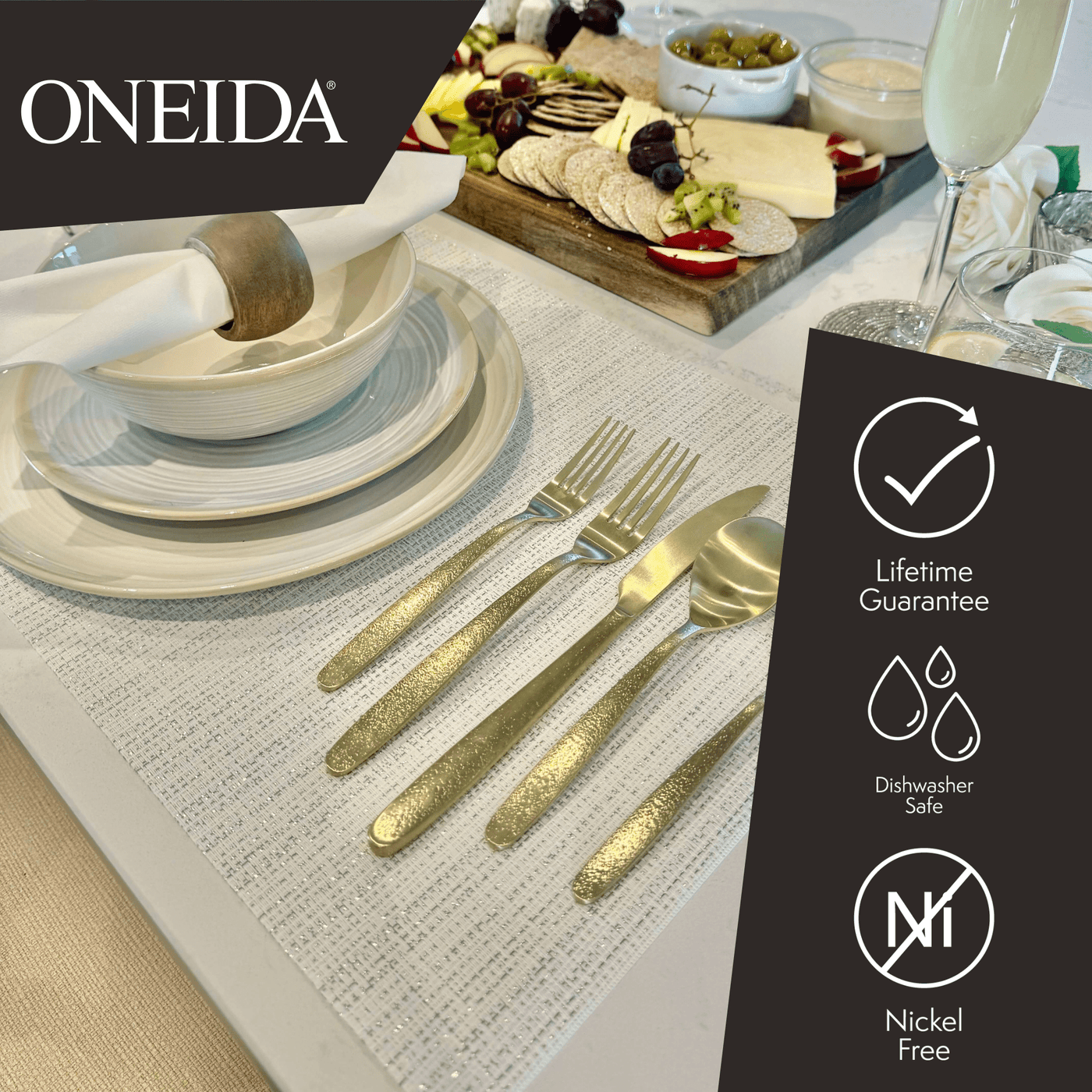 Oneida Storm Champagne Cutlery Setting Your Table
