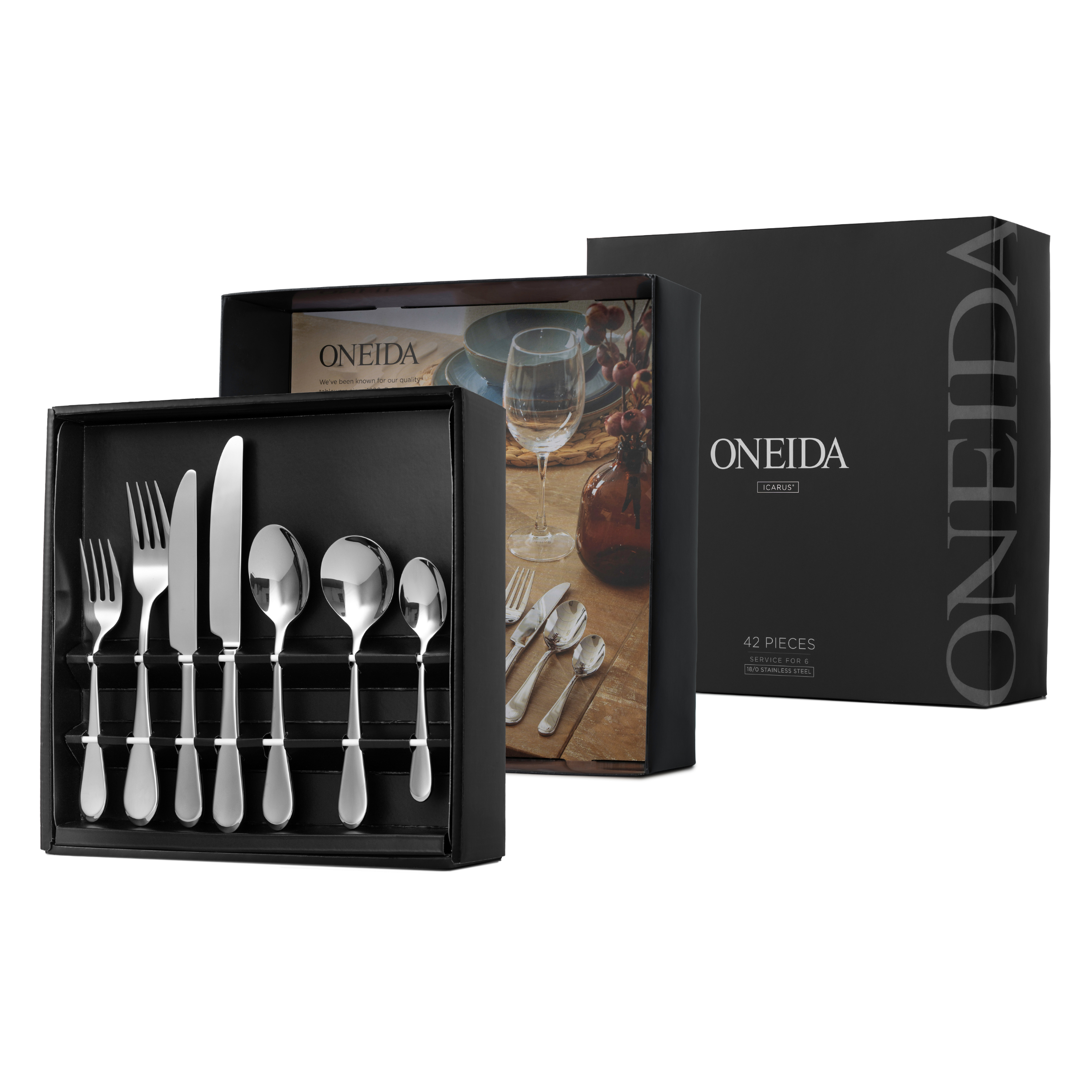 ONEIDA ICARUS 42-Piece Stainless Steel Cutlery Set – 6 Place Settings