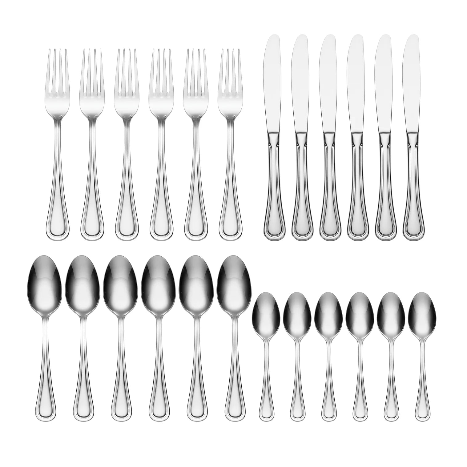 ONEIDA Barcelona 24 Pieces Cutlery Set - Stainless Steel - 6 Person Place Setting