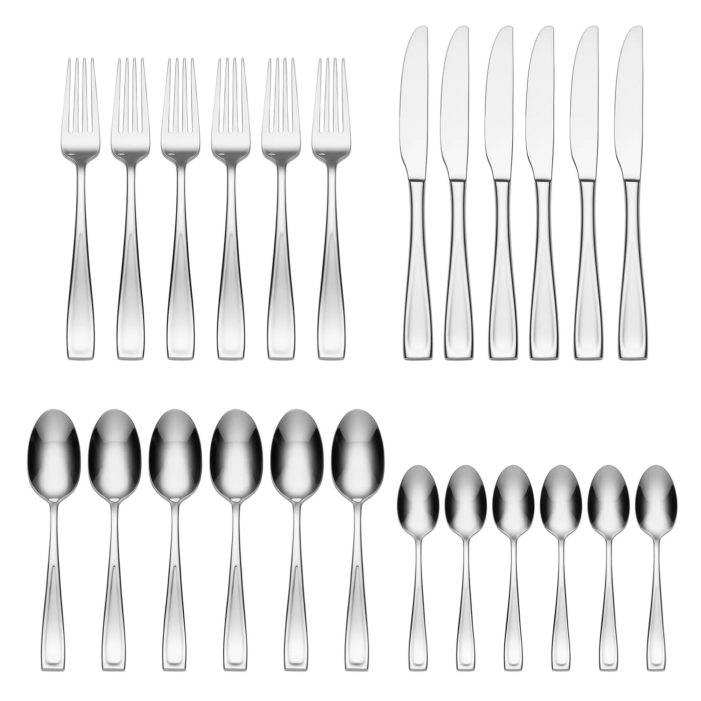 ONEIDA Moda II 24 Pieces Cutlery Set - Stainless Steel - 6 Person Place Setting