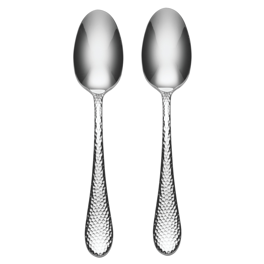 ONEIDA TIBET Stainless Steel Serving Spoons – Set of 2