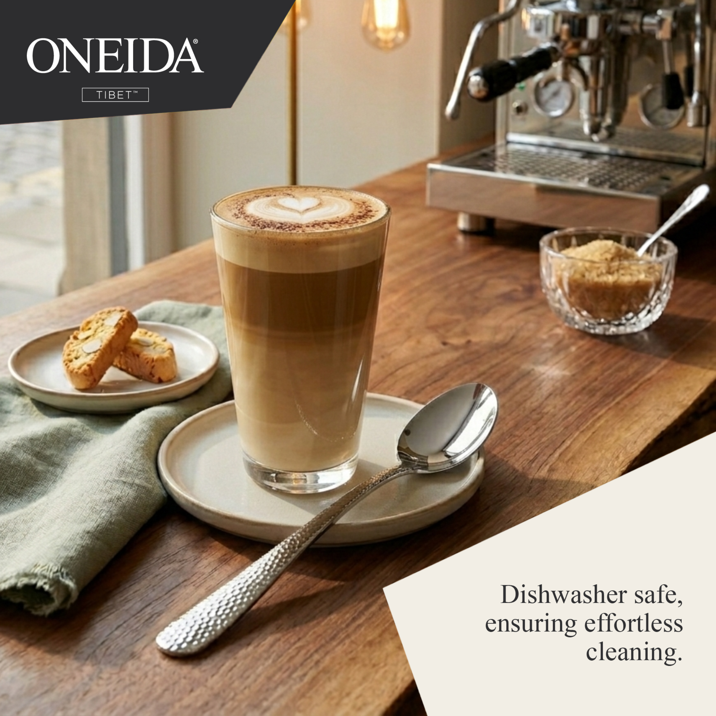 ONEIDA TIBET Stainless Steel Tall Drink Spoons – Set of 4