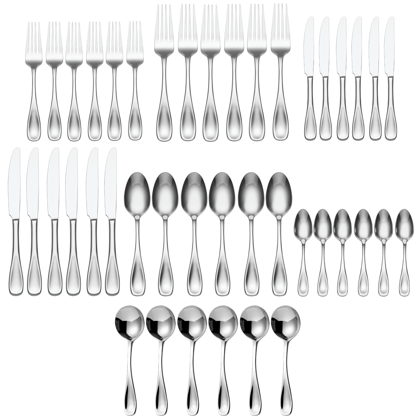 ONEIDA VOSS 42-Piece Stainless Steel Cutlery Set - 6 Place Settings