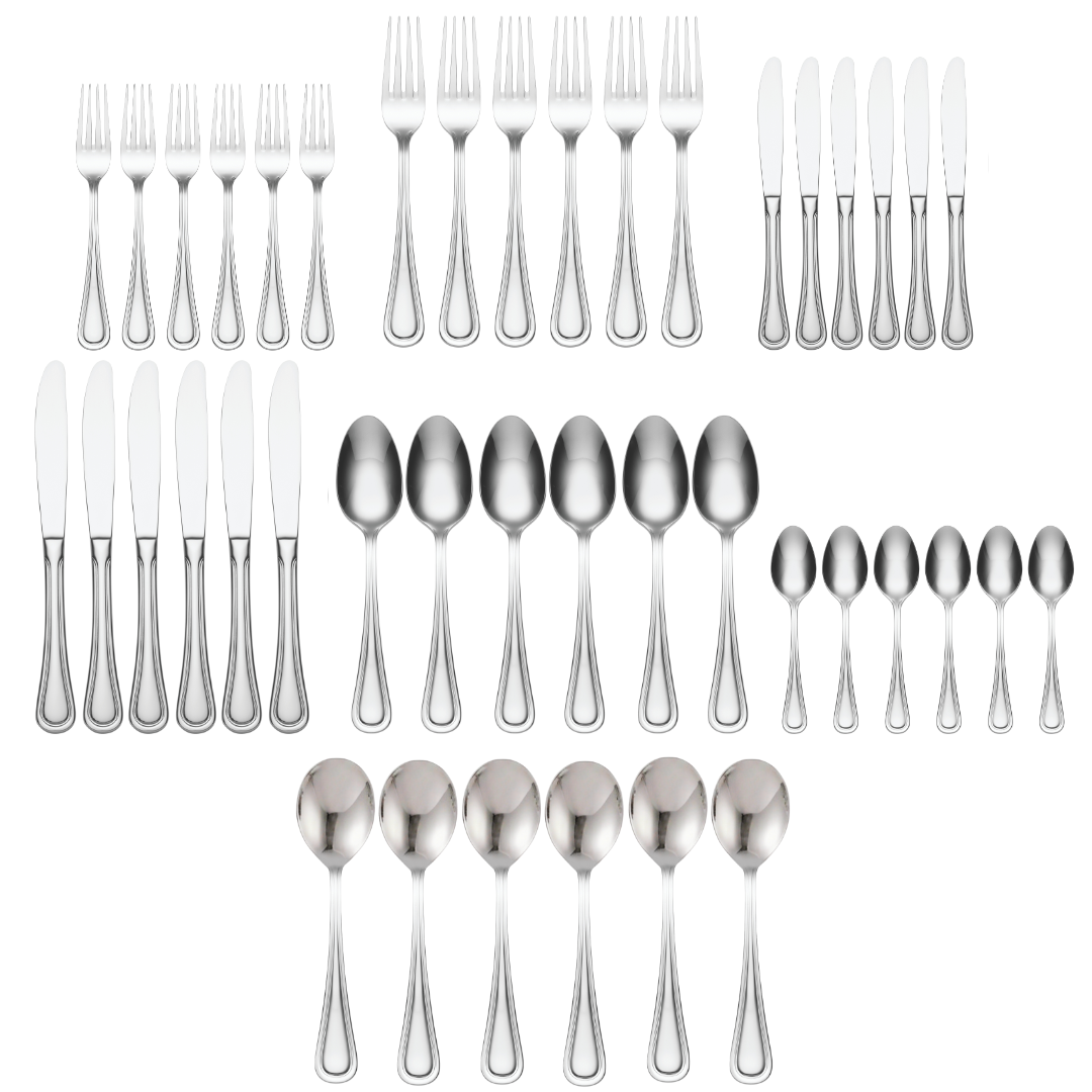 ONEIDA BARCELONA 42-Piece Stainless Steel Cutlery Set – 6 Place Settings