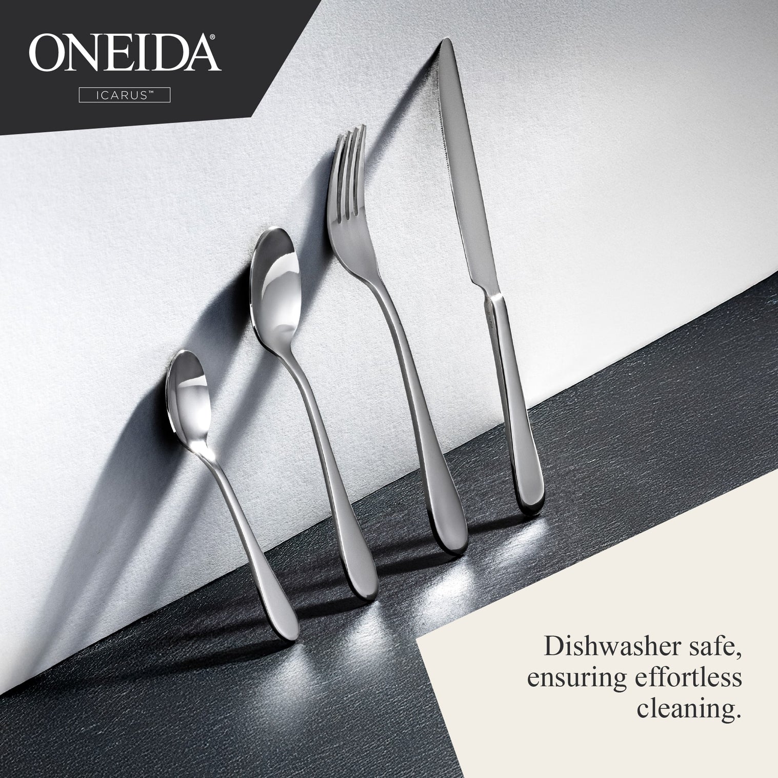 ONEIDA Icarus 16 Pieces Cutlery Set - Stainless Steel - 4 Person Place Setting