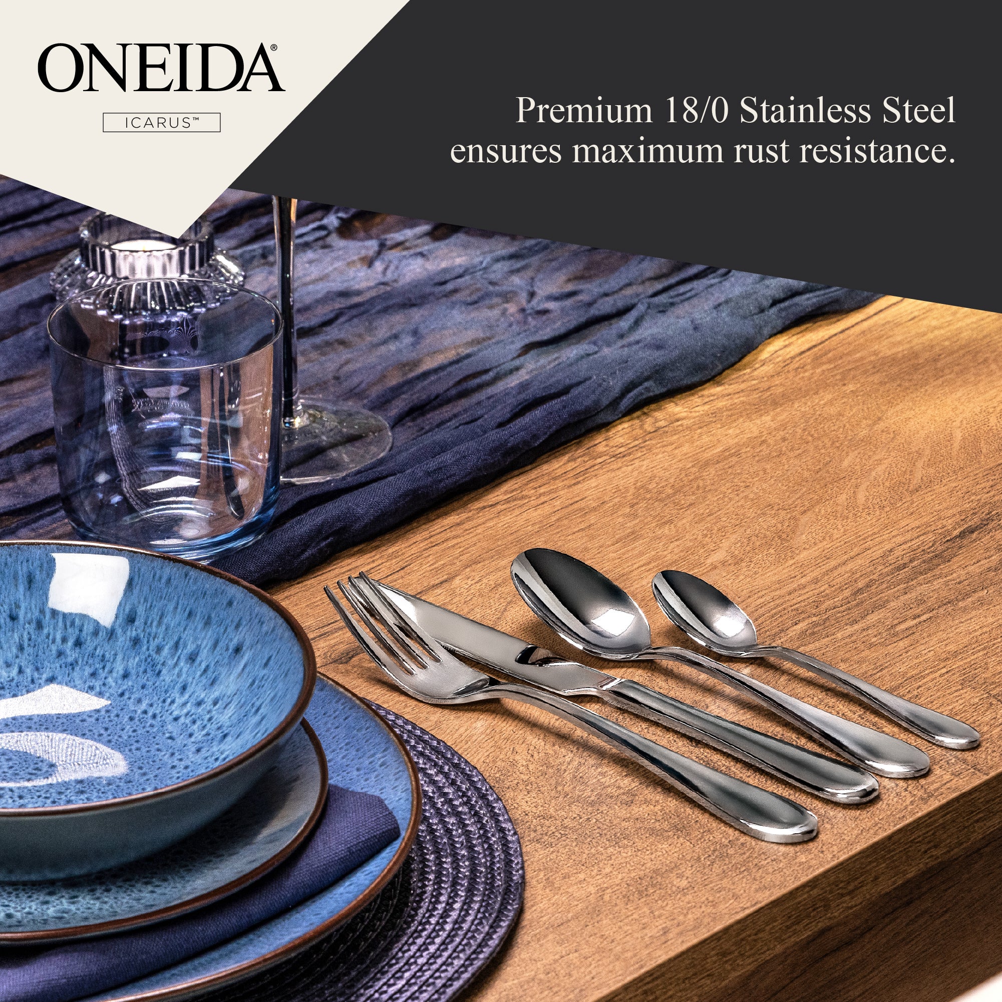 ONEIDA ICARUS Stainless Steel Serving Spoons – Set of 2