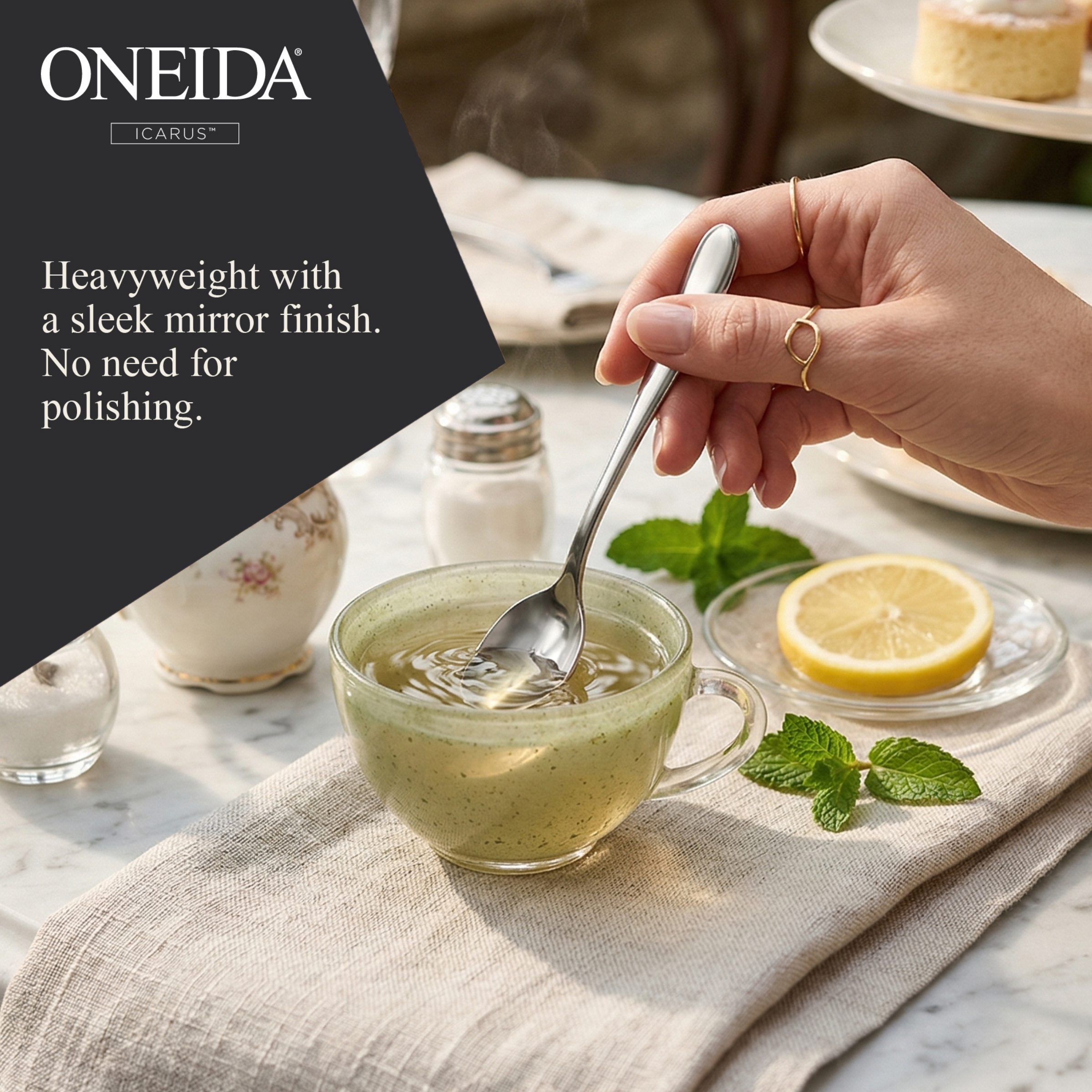 ONEIDA ICARUS Stainless Steel Teaspoons – Set of 6
