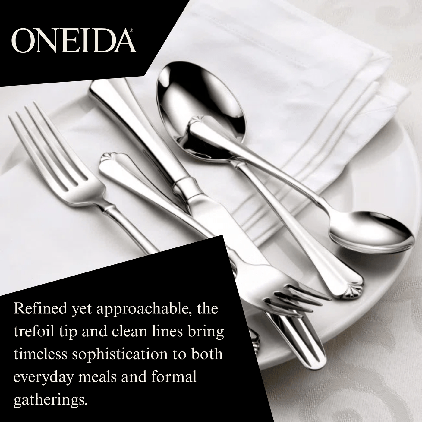 ONEIDA Juilliard 45 Pieces Cutlery Set - Stainless Steel - 8 Person Place Setting