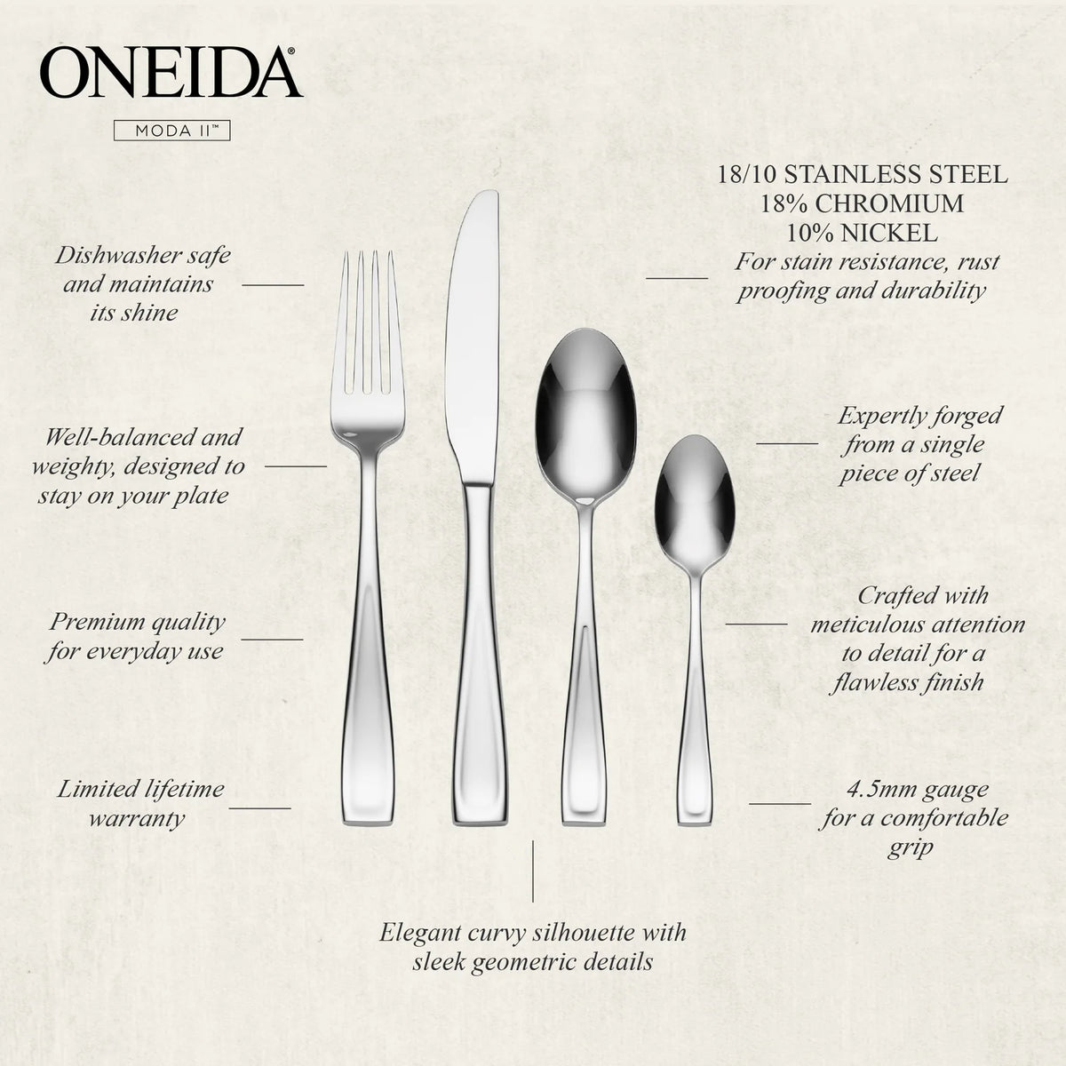 Naeida Modi Oneida Moda II 24 Pieces Cutlery Set | Oneida Cutlery Sets · Oneida UK