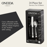 ONEIDA Moda II 24 Pieces Cutlery Set - Stainless Steel - 6 Person Place Setting