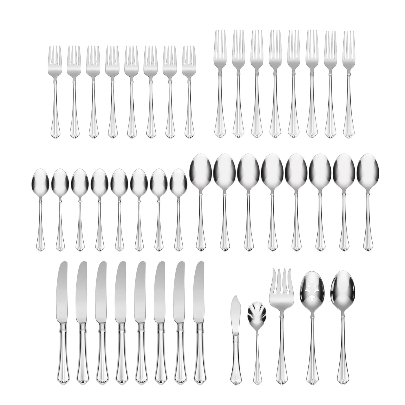 ONEIDA Juilliard 45 Pieces Cutlery Set - Stainless Steel - 8 Person Place Setting