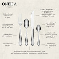 ONEIDA Tibet 24 Pieces Cutlery Set - Stainless Steel - 6 Person Place Setting