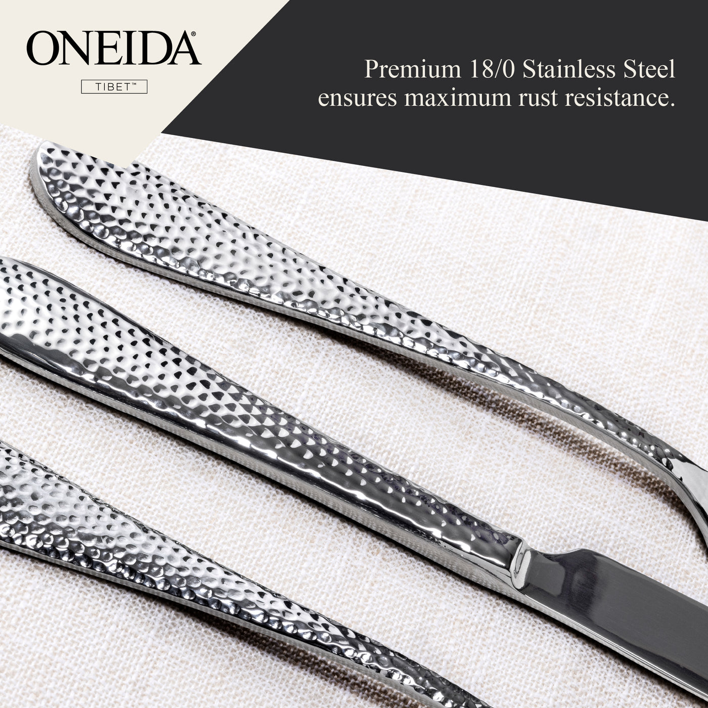 ONEIDA TIBET Stainless Steel Serving Spoons – Set of 2