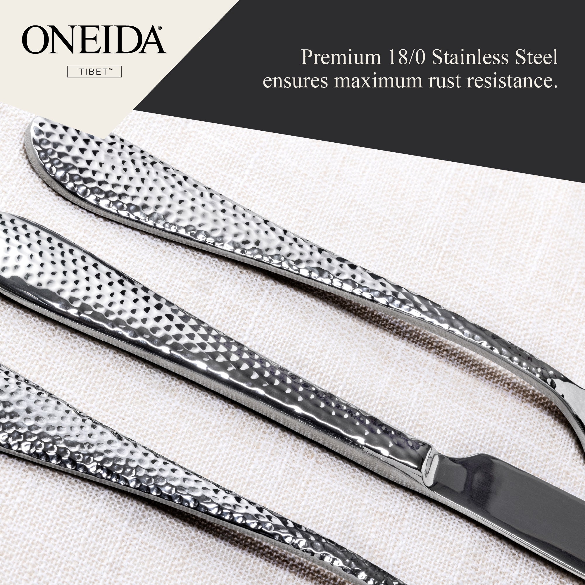 ONEIDA TIBET Stainless Steel Serving Spoons – Set of 2