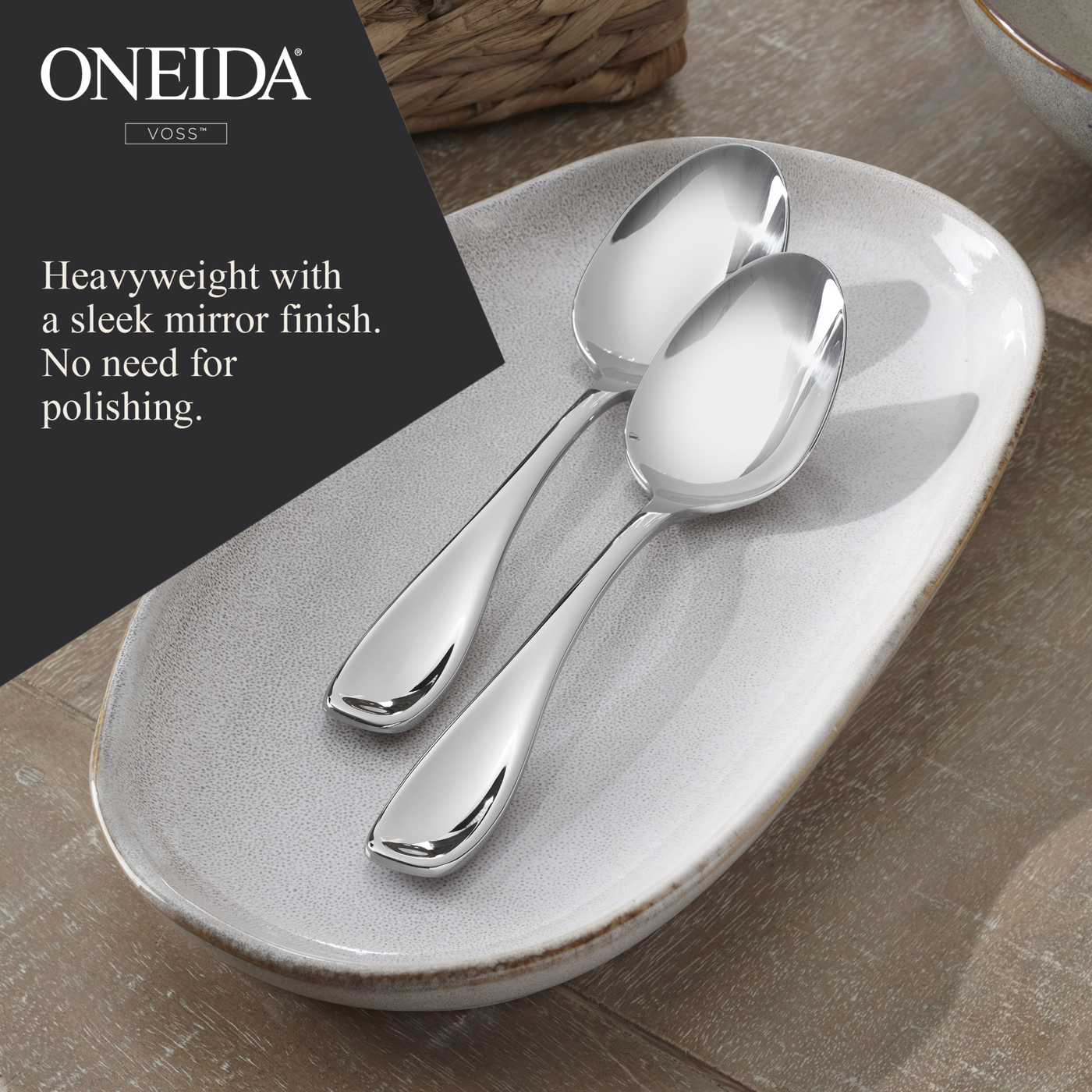 ONEIDA VOSS Stainless Steel Teaspoons – Set of 6