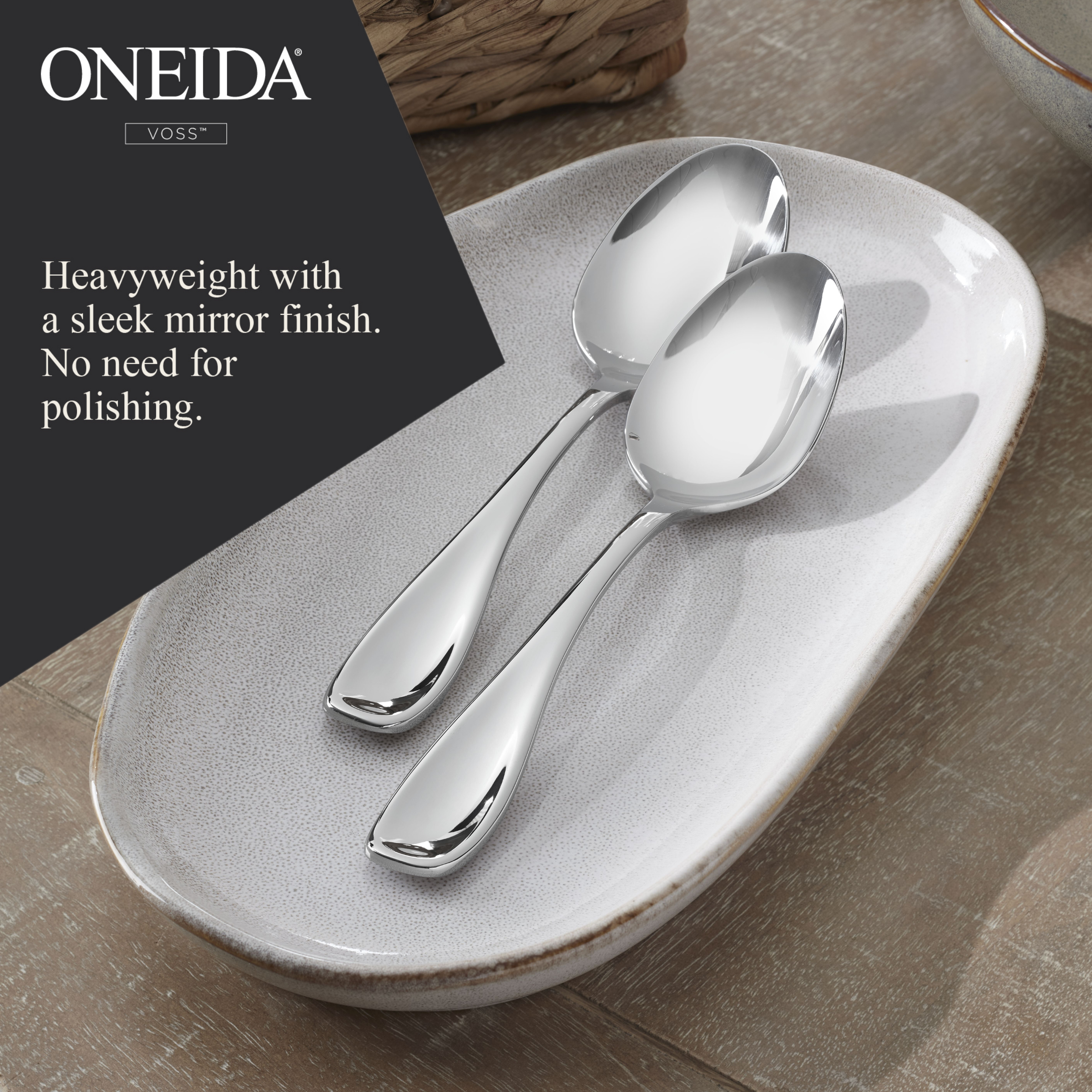 ONEIDA VOSS Stainless Steel Teaspoons – Set of 6