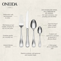 ONEIDA Voss 24 Pieces Cutlery Set - Stainless Steel - 6 Person Place Setting
