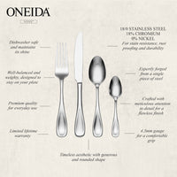 ONEIDA VOSS Stainless Steel Teaspoons – Set of 6
