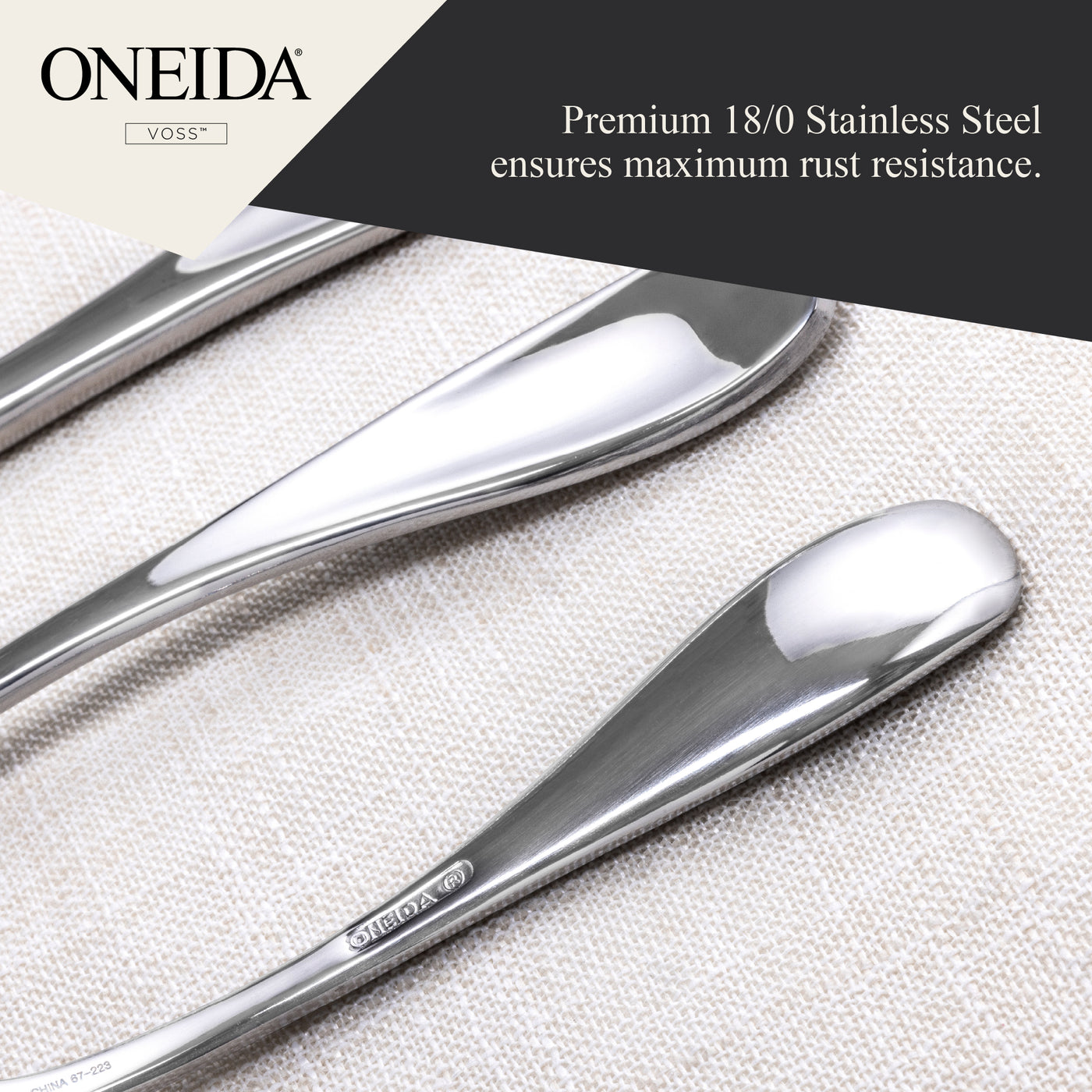 ONEIDA VOSS Stainless Steel Serving Spoons – Set of 2