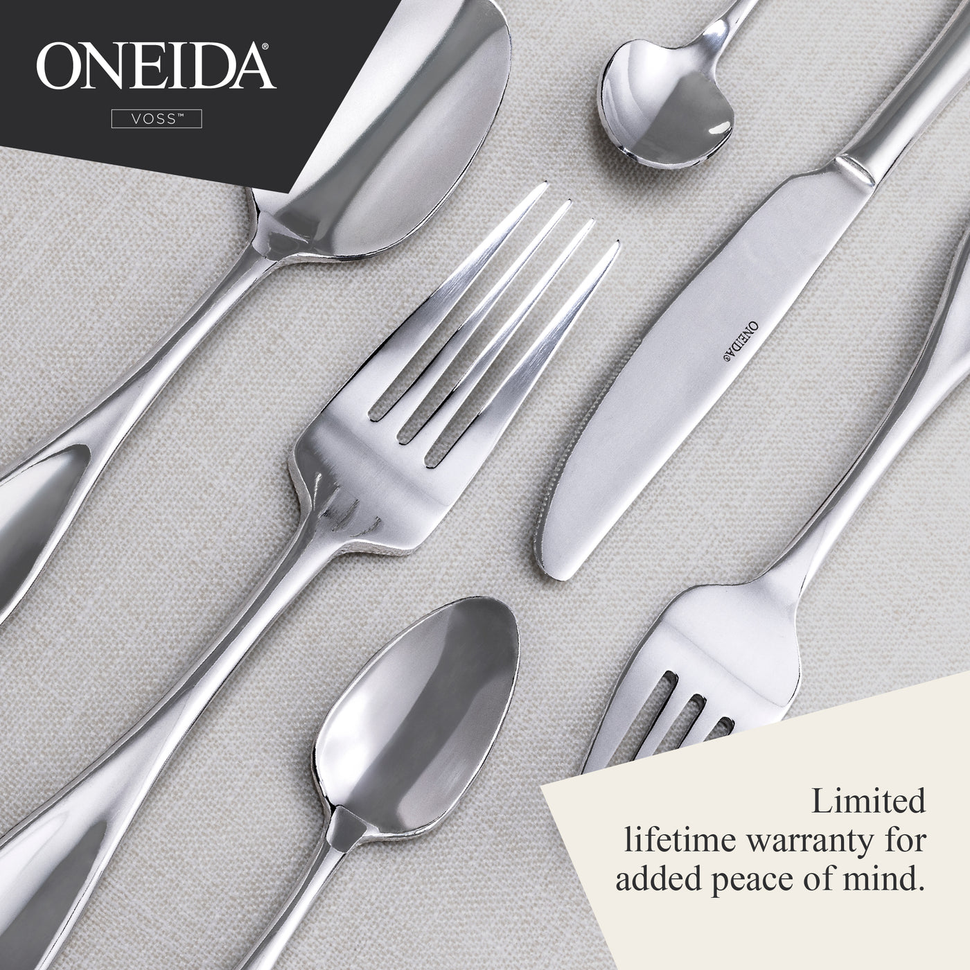 ONEIDA VOSS Stainless Steel Teaspoons – Set of 6